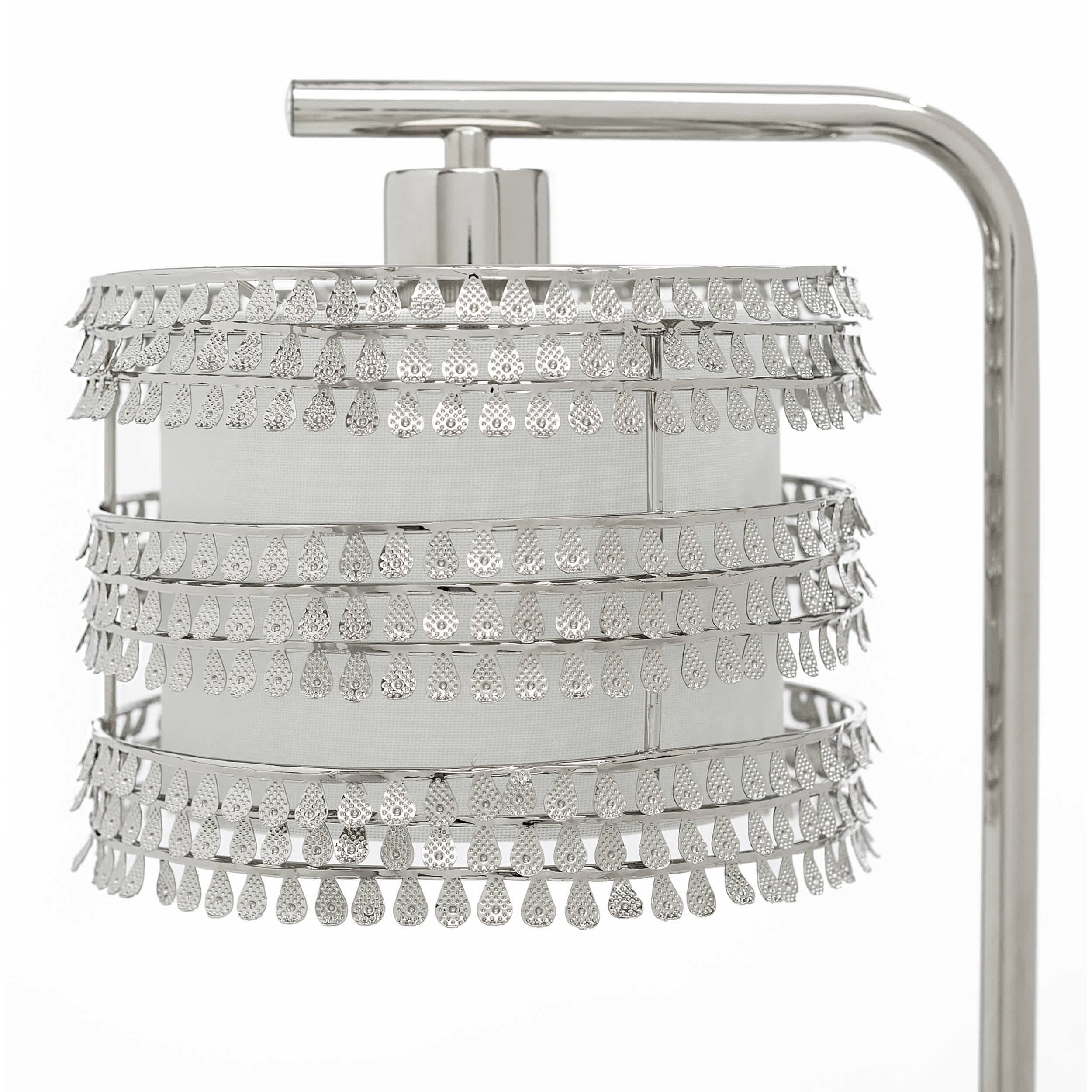 River of Goods Silver Table Lamp with Decorative Shade and USB - Image 7