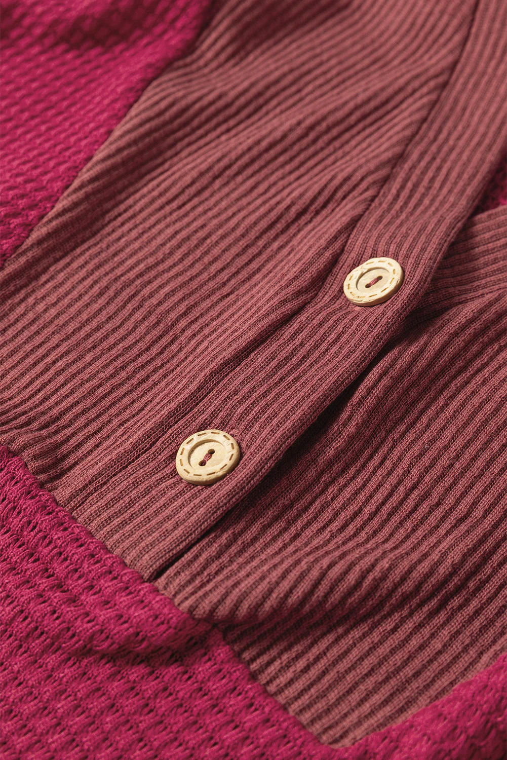 Threaded Pear River Waffle Hooded Long Sleeve Top - Image 10