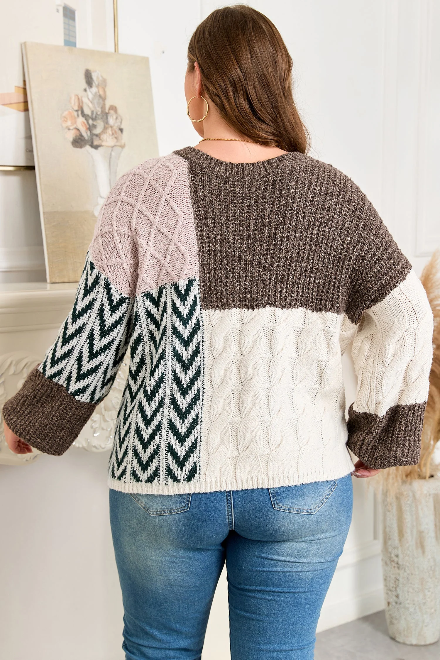 Threaded Pear Rivka Back Loose Fit PLUS Sweater - Image 2