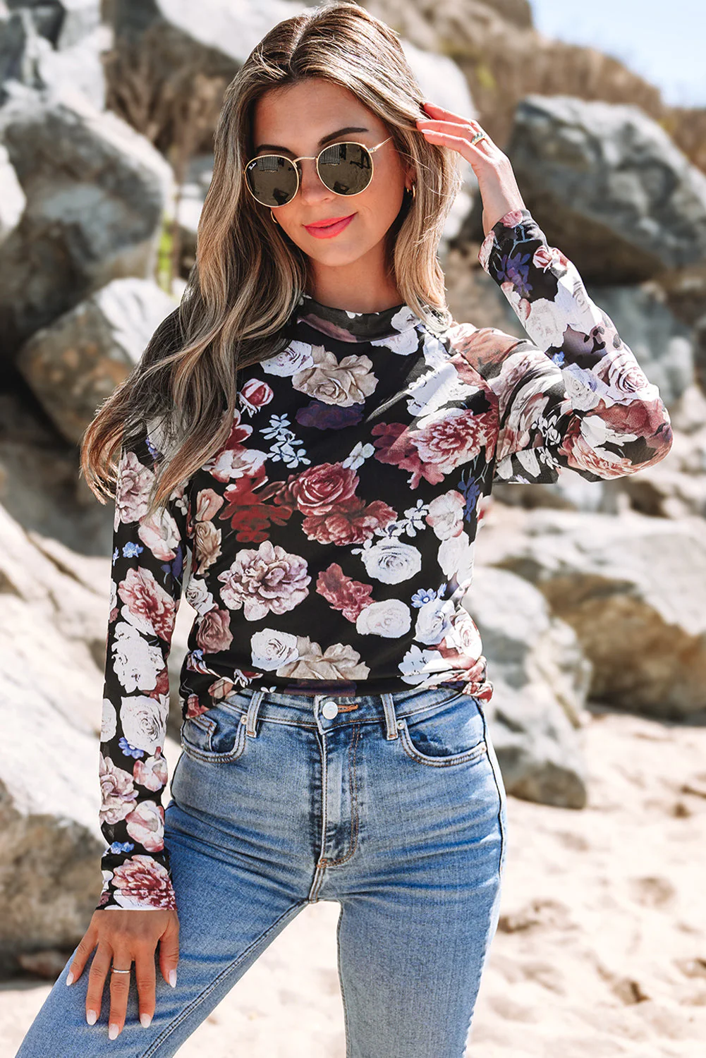 Threaded Pear Robin Sleeve Slim top Long Sleeve Top - Image 4