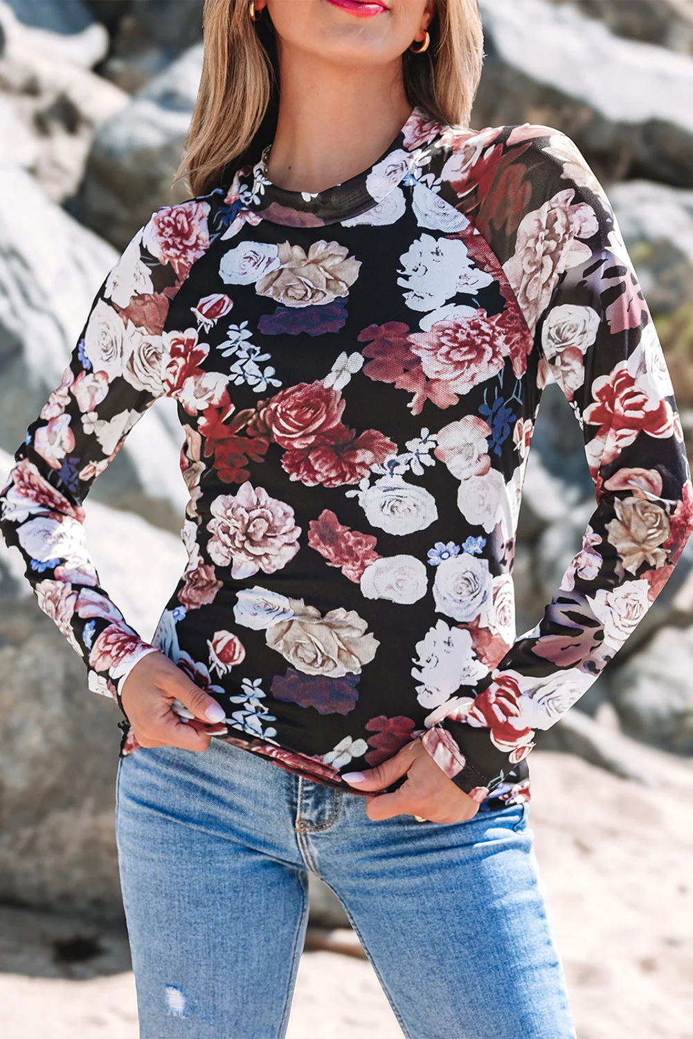 Threaded Pear Robin Sleeve Slim top Long Sleeve Top - Image 6