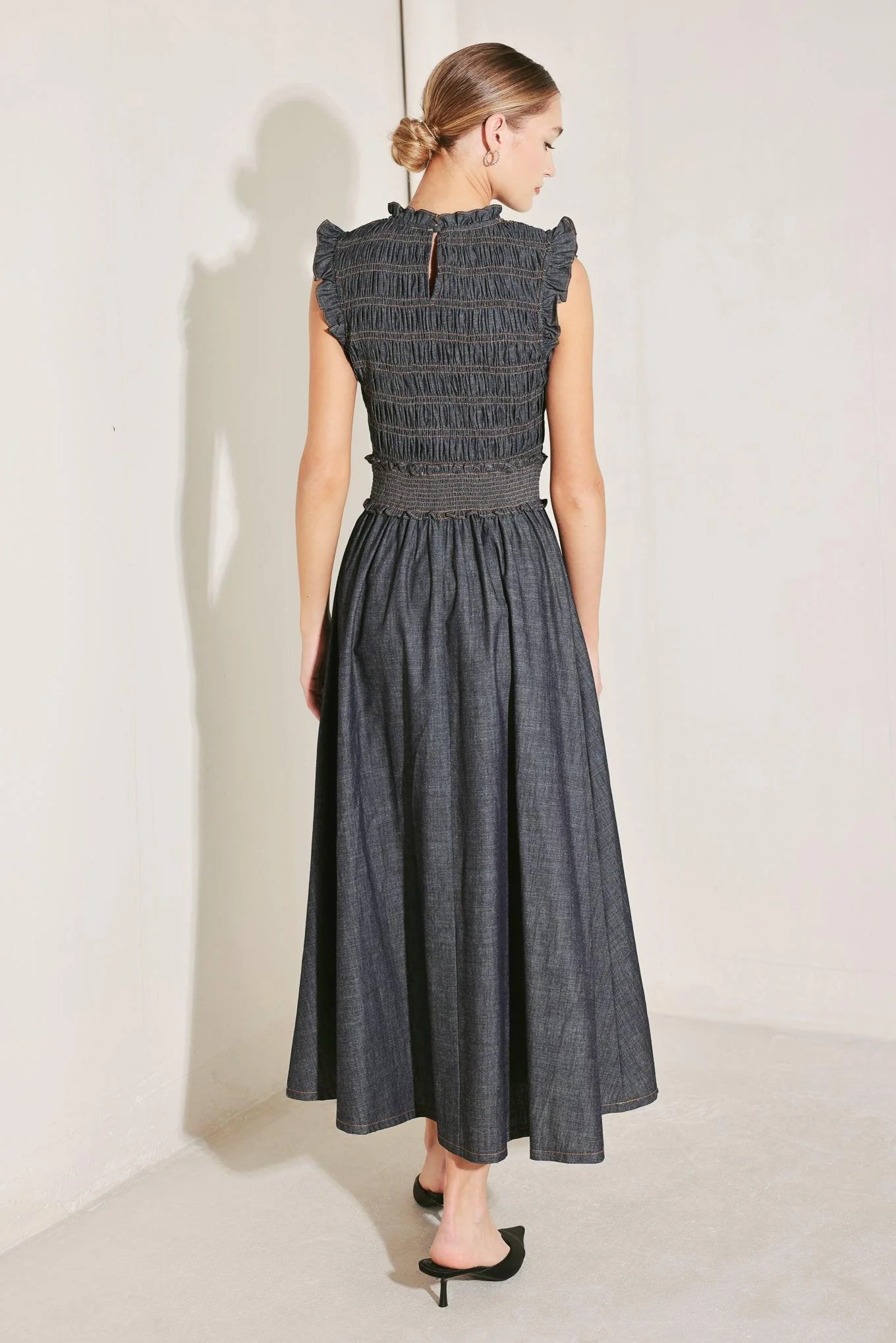 Romantic Reverie Denim Midi Dress - Image 2