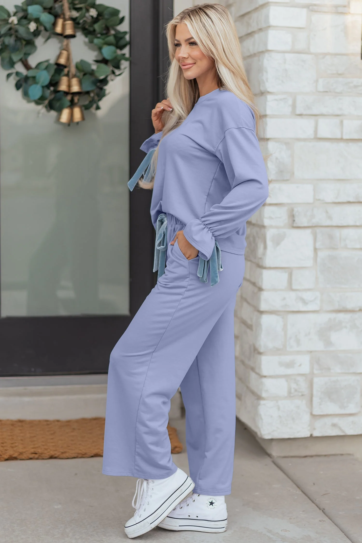 Threaded Pear Rory Beau Flounce Long Sleeve Lounge Set - Image 4