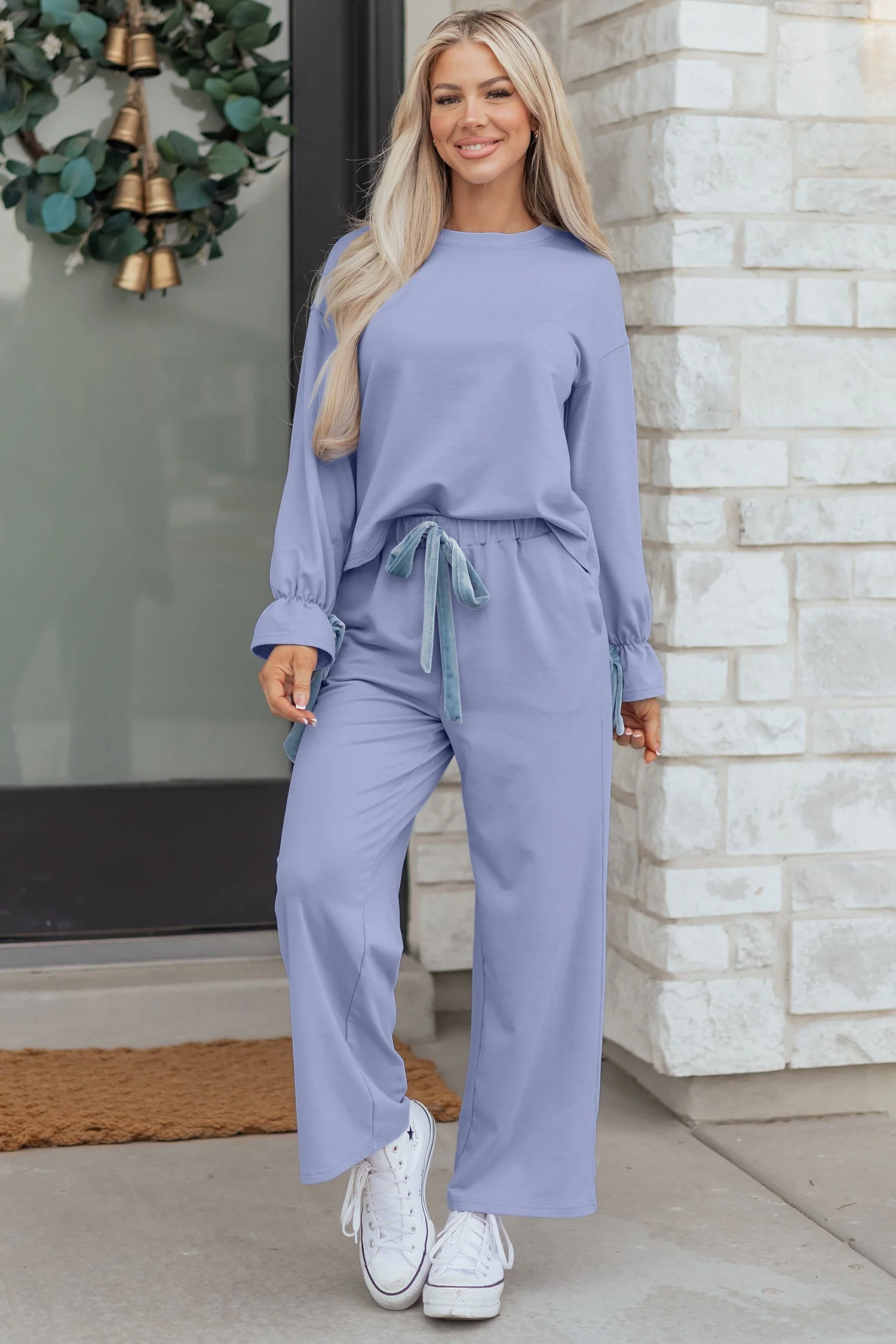 Threaded Pear Rory Beau Flounce Long Sleeve Lounge Set - Image 7