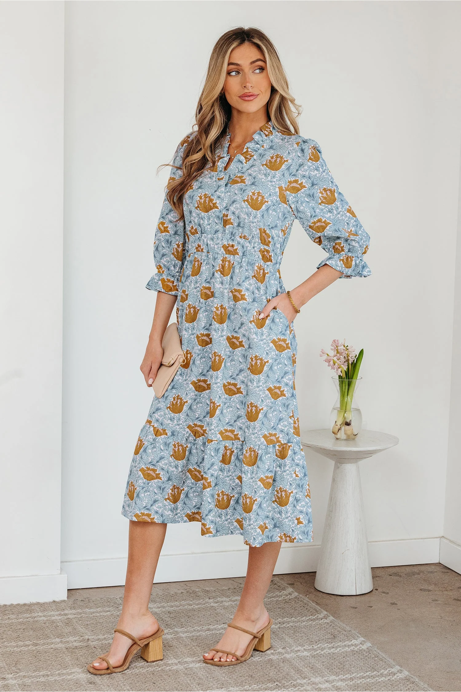 Threaded Pear Rosalee Bracelet Sleeve Long Dress - Image 3