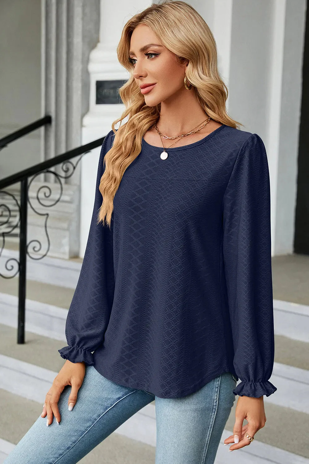 🌸 Round Neck Flounce Sleeve T-Shirt - Image 10