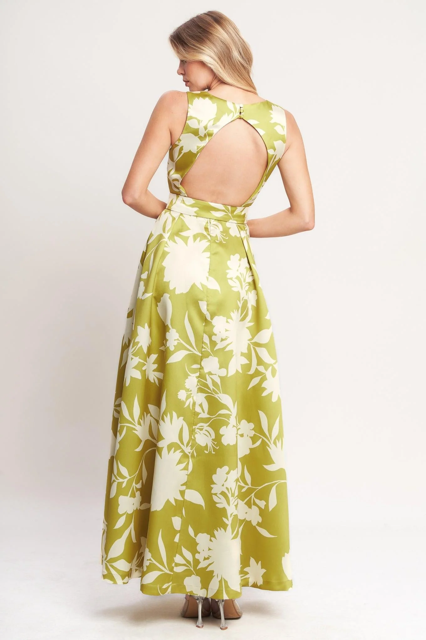 Sapphire Fantasy Lime Woven Maxi Dress - Image 2