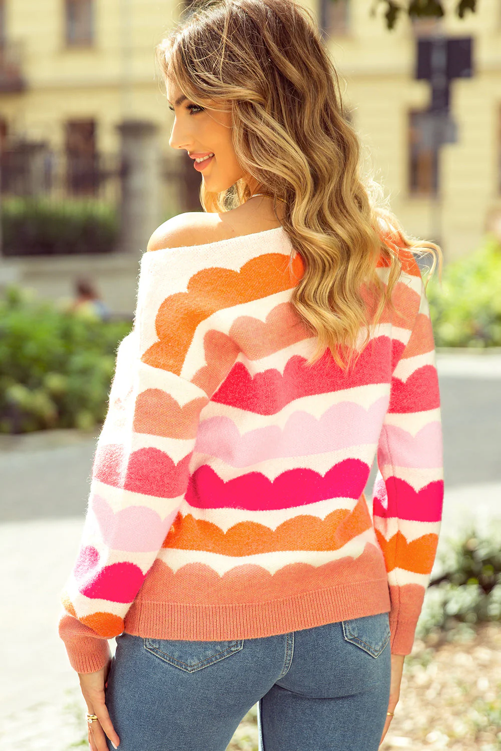 Threaded Pear Sarah Wave Striped Sweater - Image 2