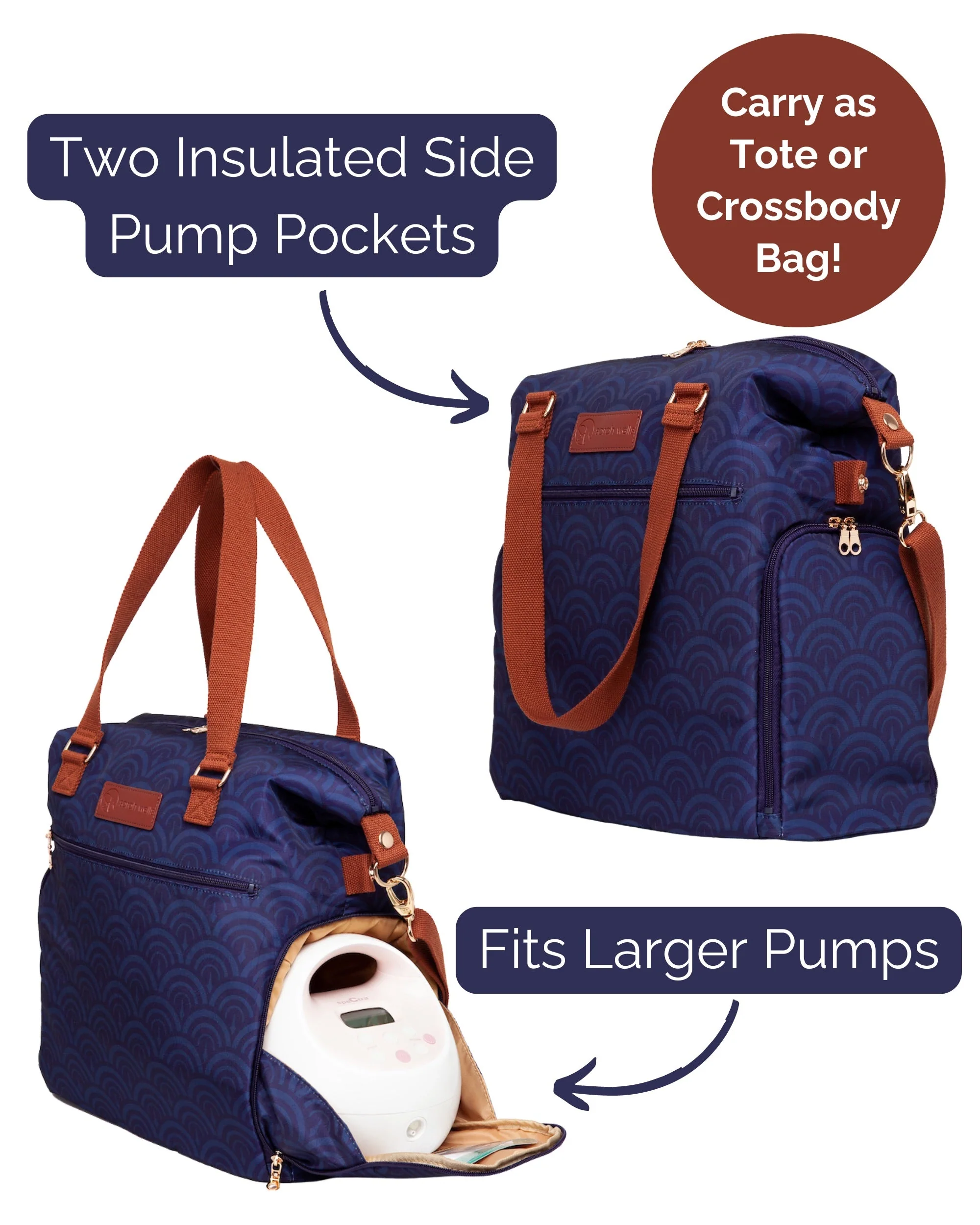 Sarah Wells Lizzy Breast Pump Tote – Lightweight, Easy-Clean Bag with Insulated Pocket, Laptop Sleeve & Side Storage – Fits Pumps & More - Image 12