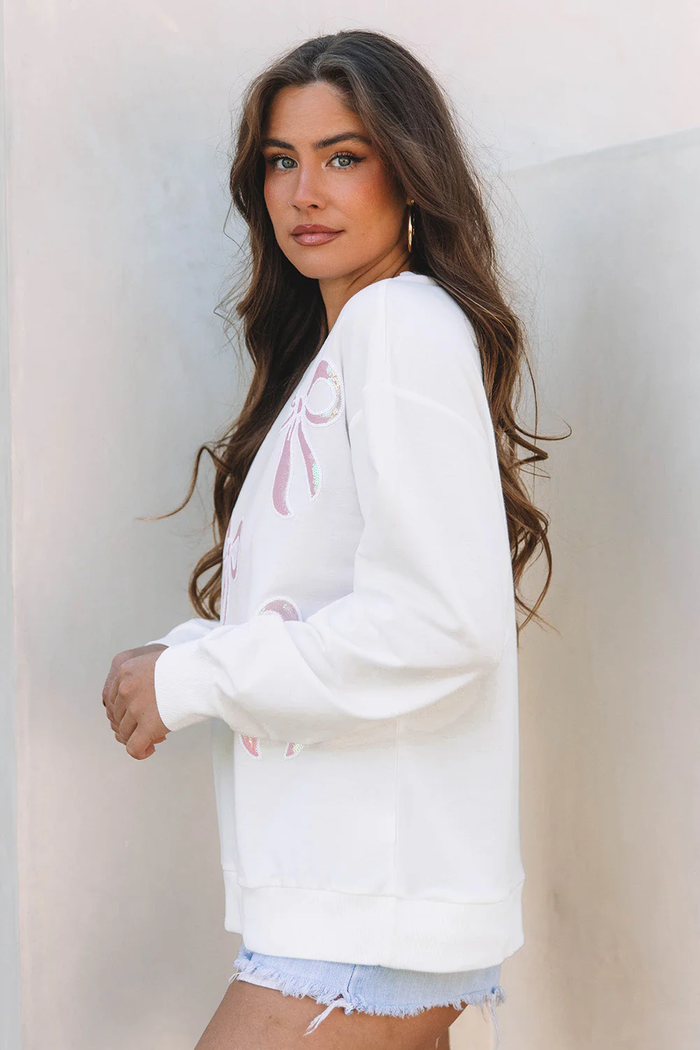 Threaded Pear Saratris Drop Shoulder Oversized Sweatshirt - Image 2