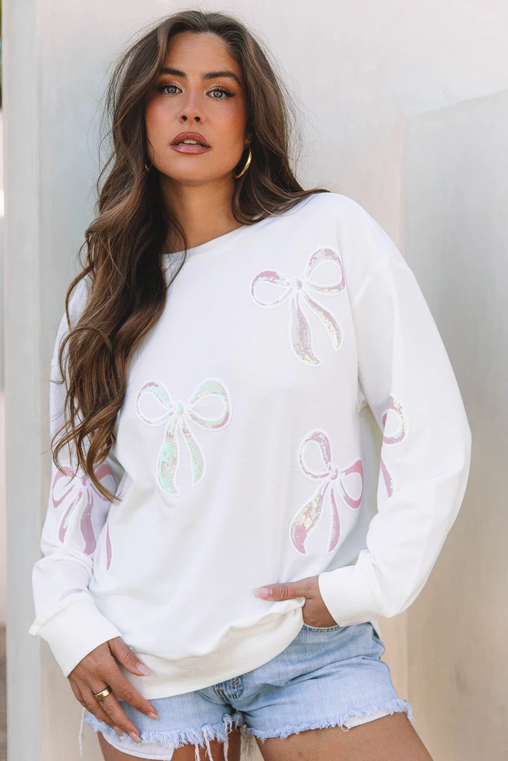 Threaded Pear Saratris Drop Shoulder Oversized Sweatshirt - Image 4