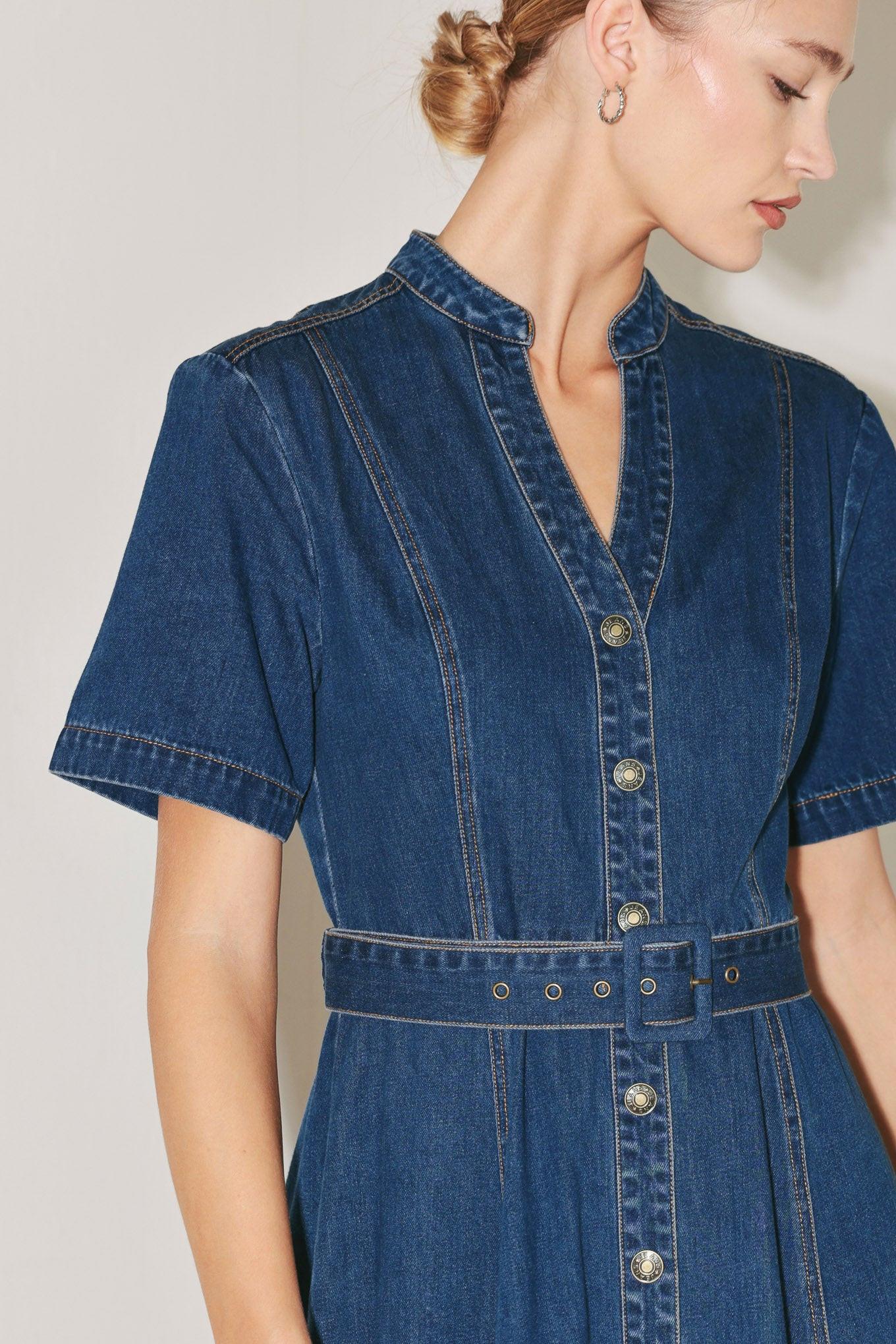 Saturn Street Denim Midi Dress - Image 3