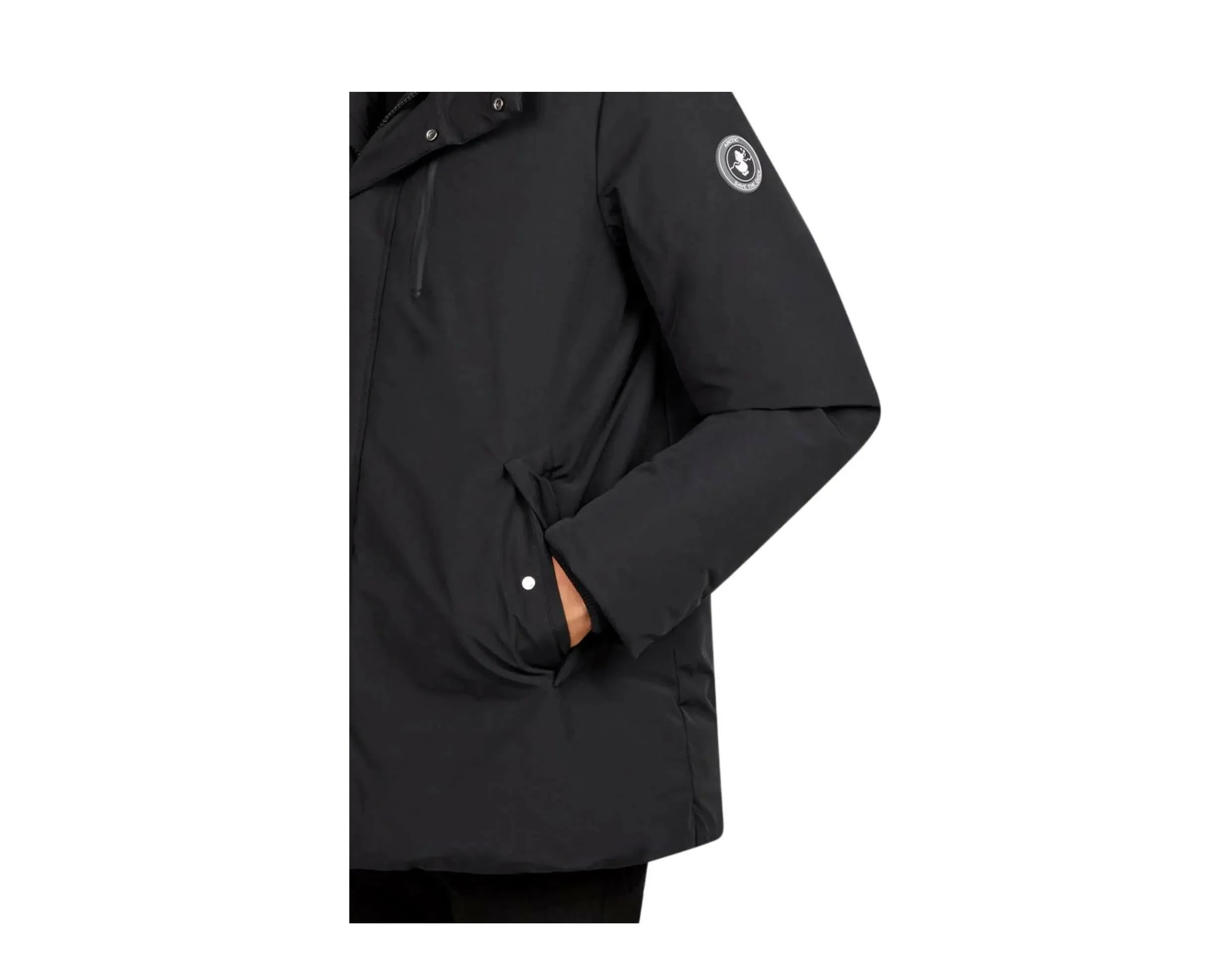 Save The Duck Copy Faux Fur Hooded Parka Men Jacket Black - Image 3