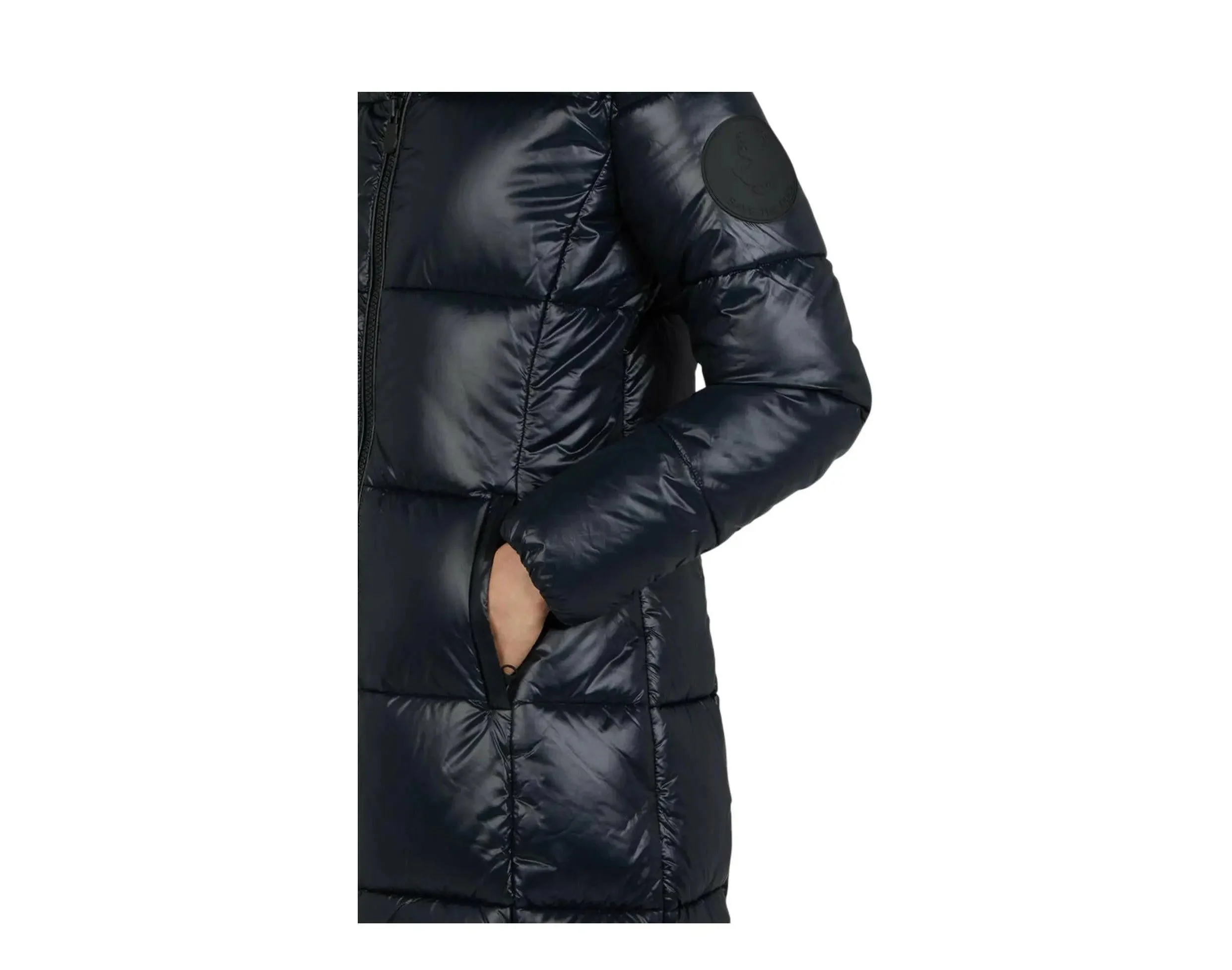 Save The Duck Luck Maxi-Quilted Hooded Women Coat Black - Image 3