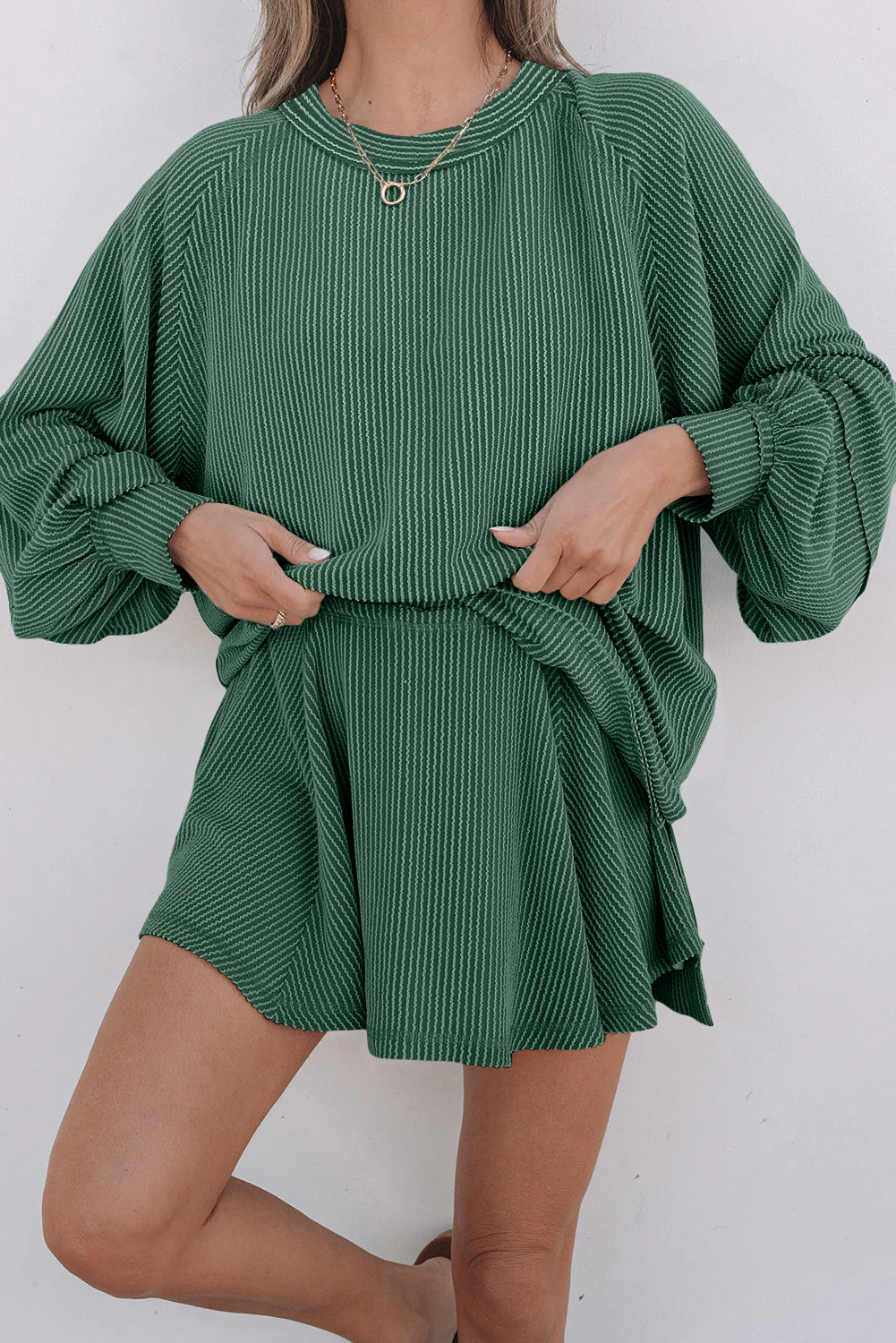 Threaded Pear Scarlett Corded Lantern Sleeve Top - Image 15