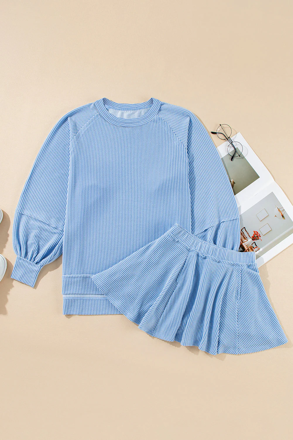 Threaded Pear Scarlett Corded Lantern Sleeve Top - Image 21