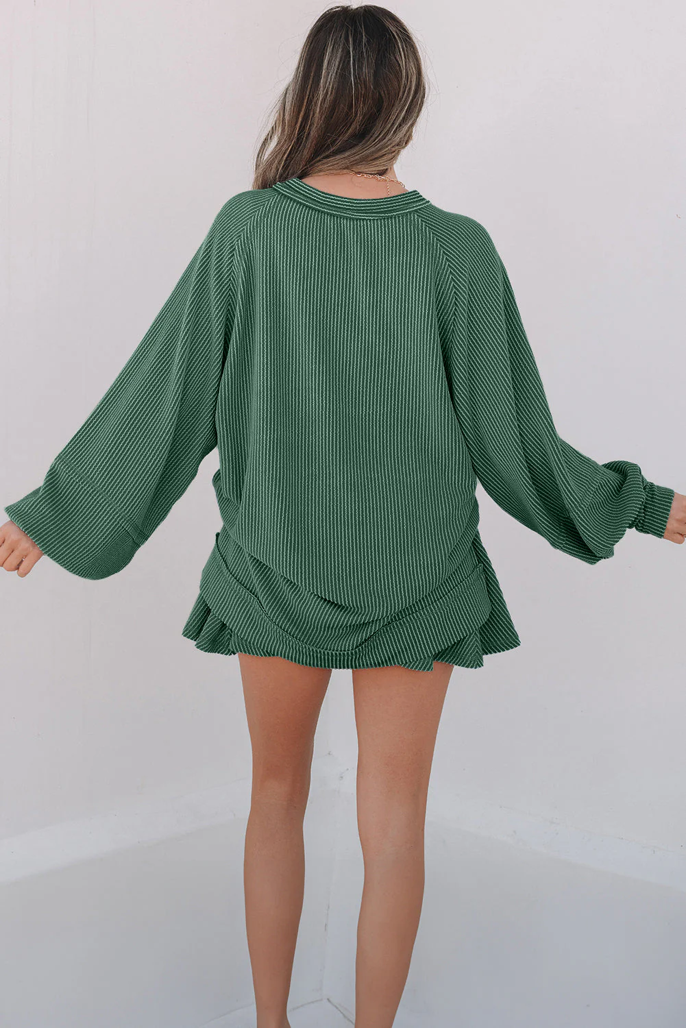 Threaded Pear Scarlett Corded Lantern Sleeve Top - Image 6