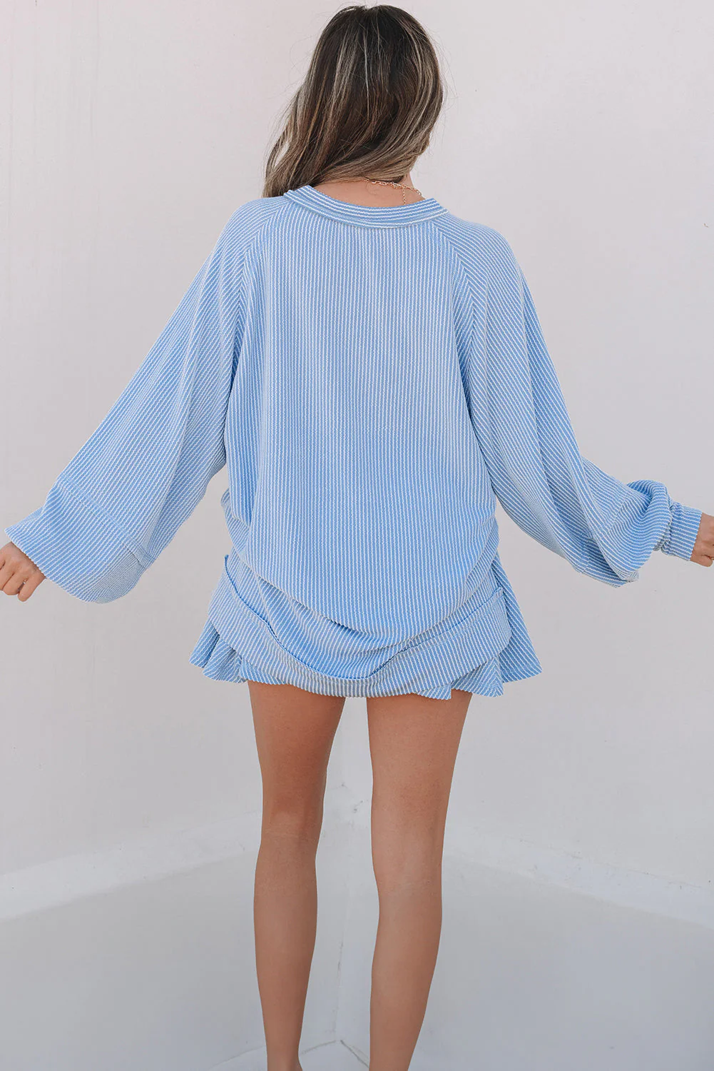 Threaded Pear Scarlett Corded Lantern Sleeve Top - Image 7