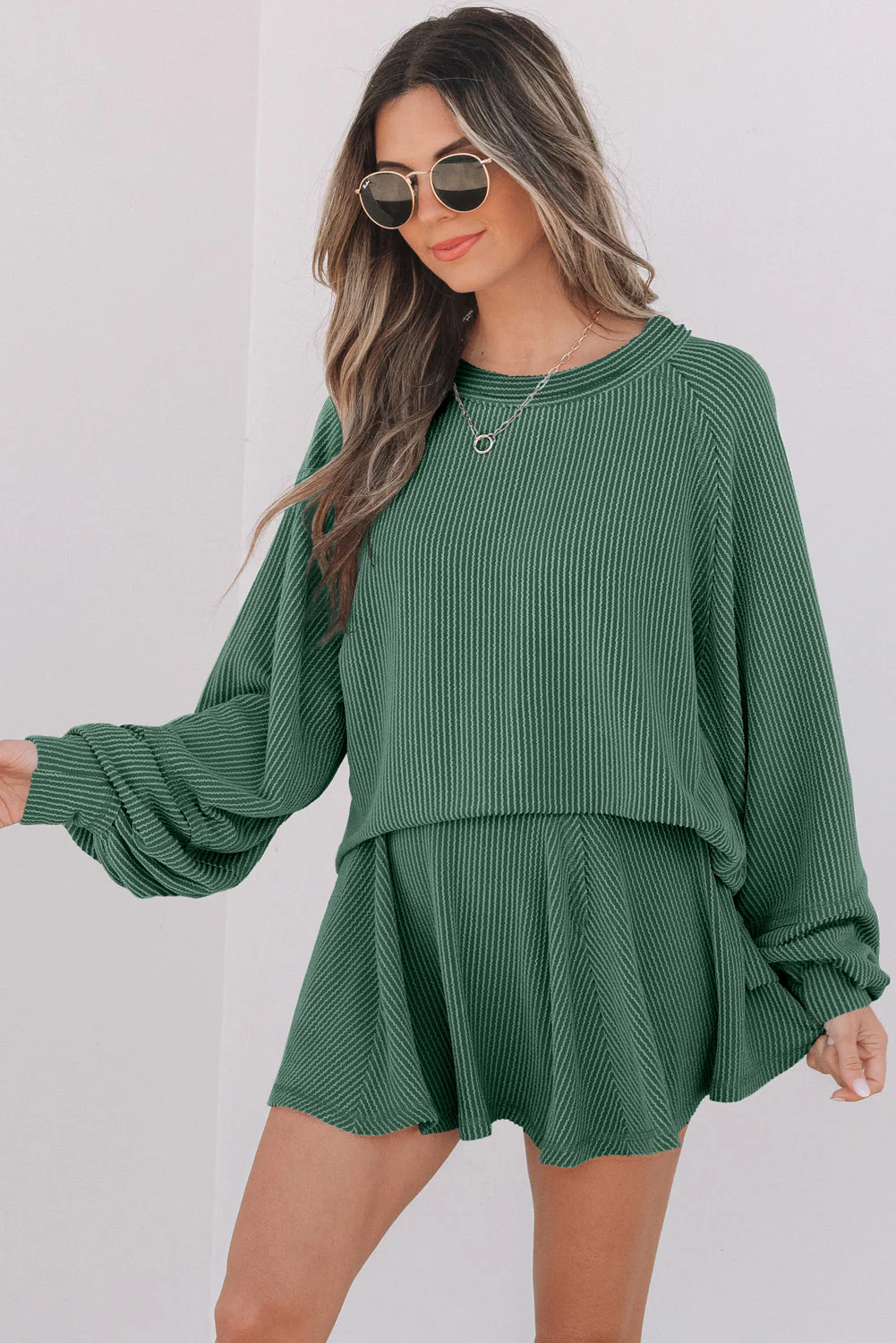 Threaded Pear Scarlett Corded Lantern Sleeve Top - Image 9