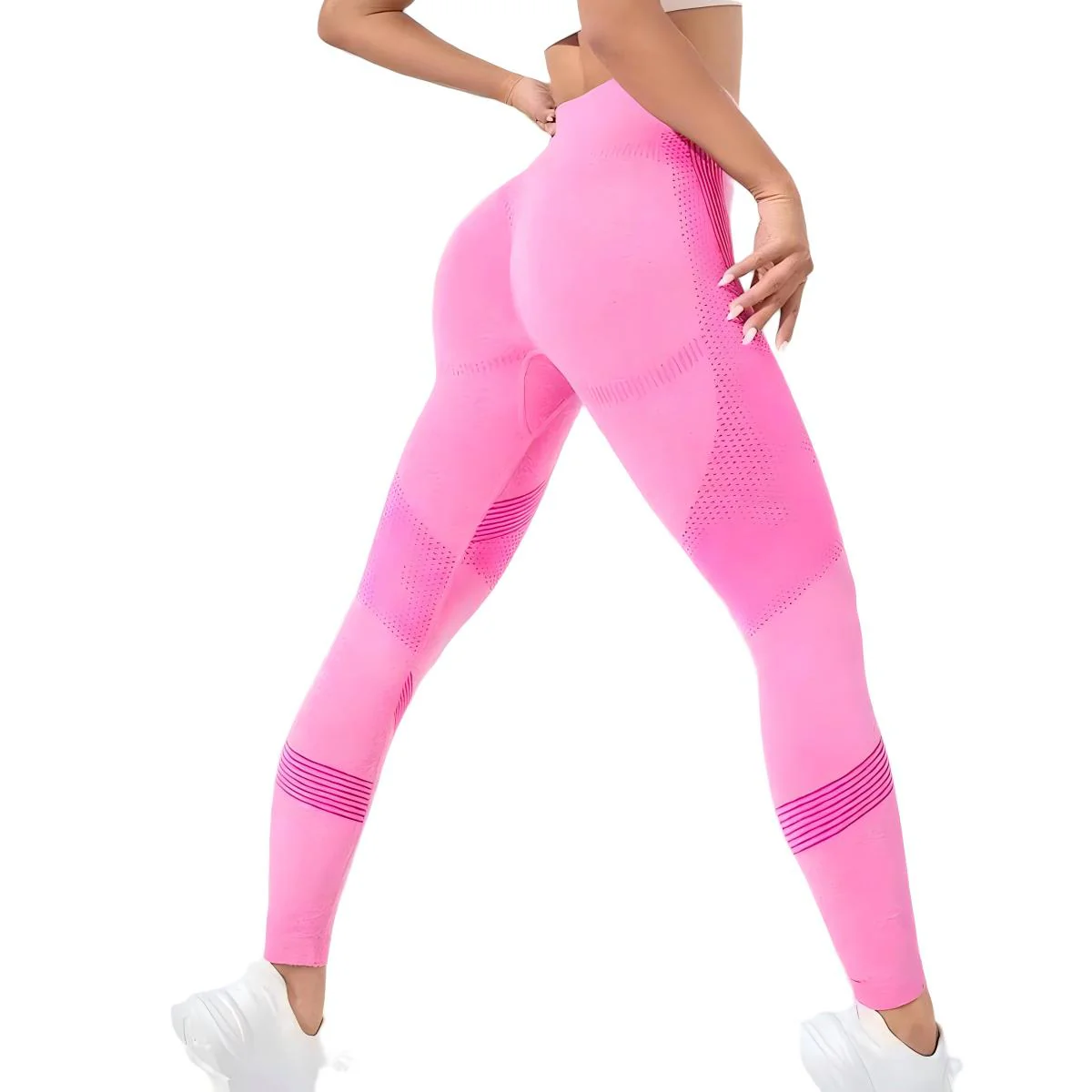 Seamless High-Waisted Workout Leggings for Women with Mesh Ventilation - Image 20