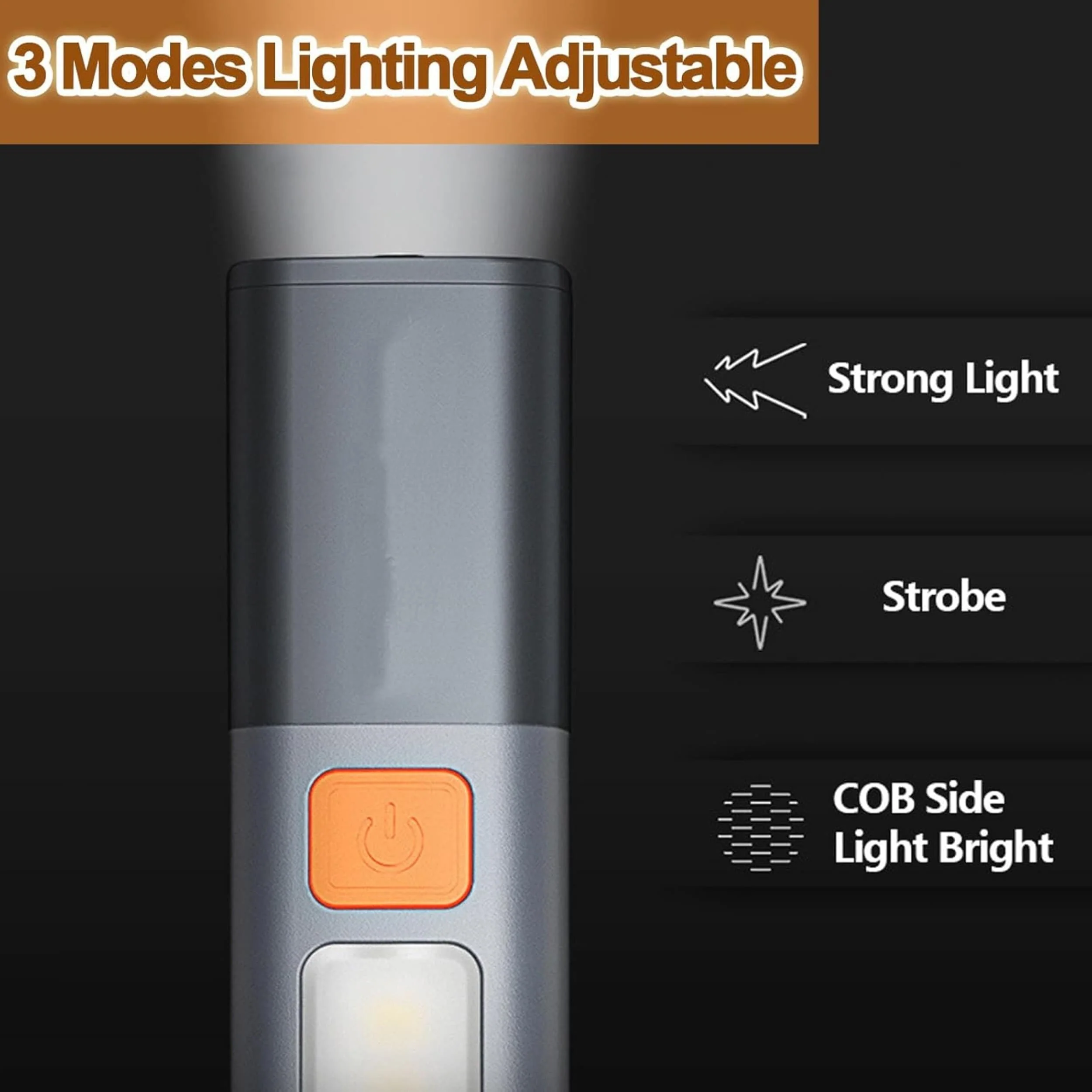Seamless Outdoors Zoomable Rechargeable LED Flashlight 3-Pack - Image 6