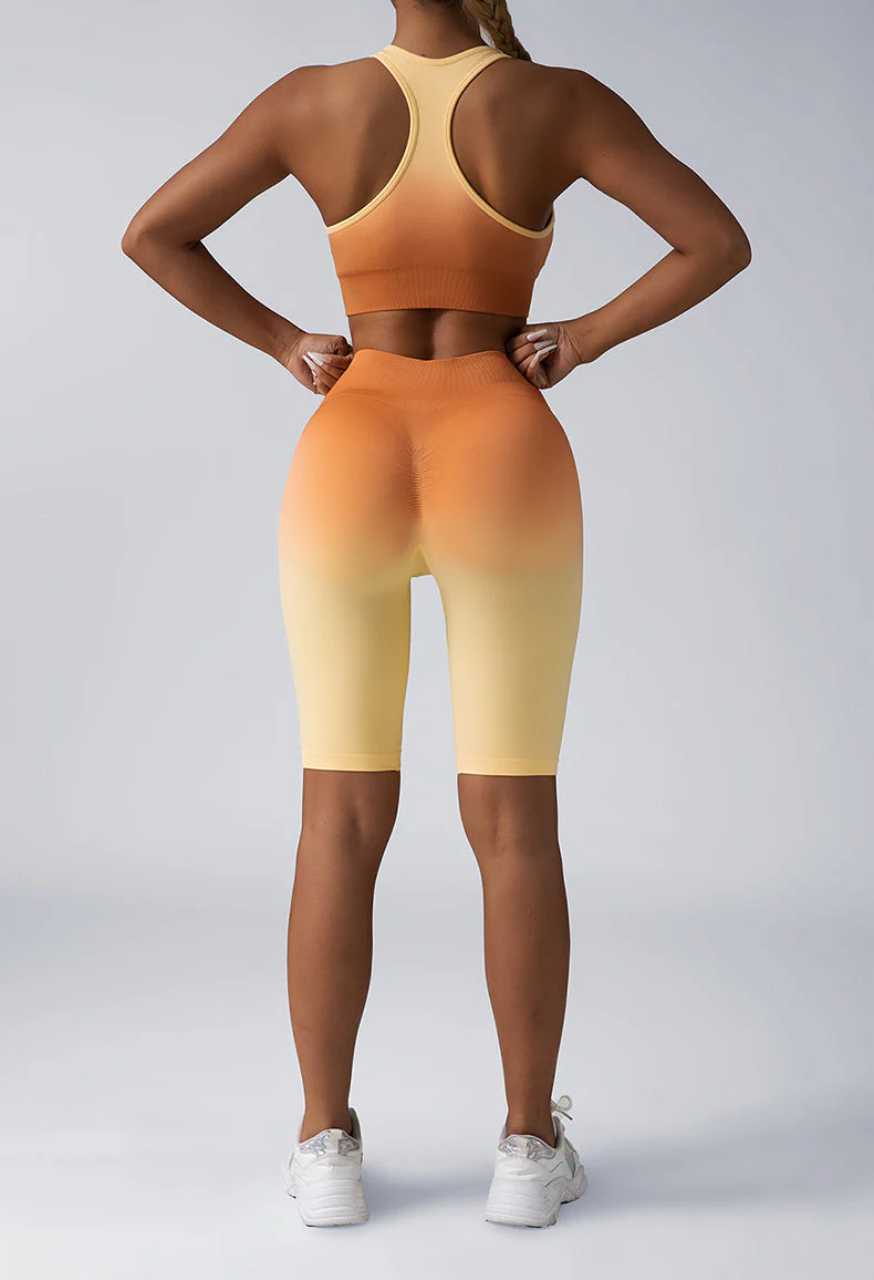 Seamless Women's Activewear Sets – 2-Piece Crop Top & High Waist Shorts/Leggings - Image 3