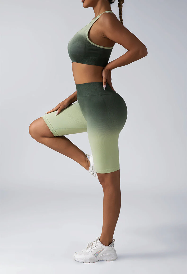 Seamless Women's Activewear Sets – 2-Piece Crop Top & High Waist Shorts/Leggings - Image 6