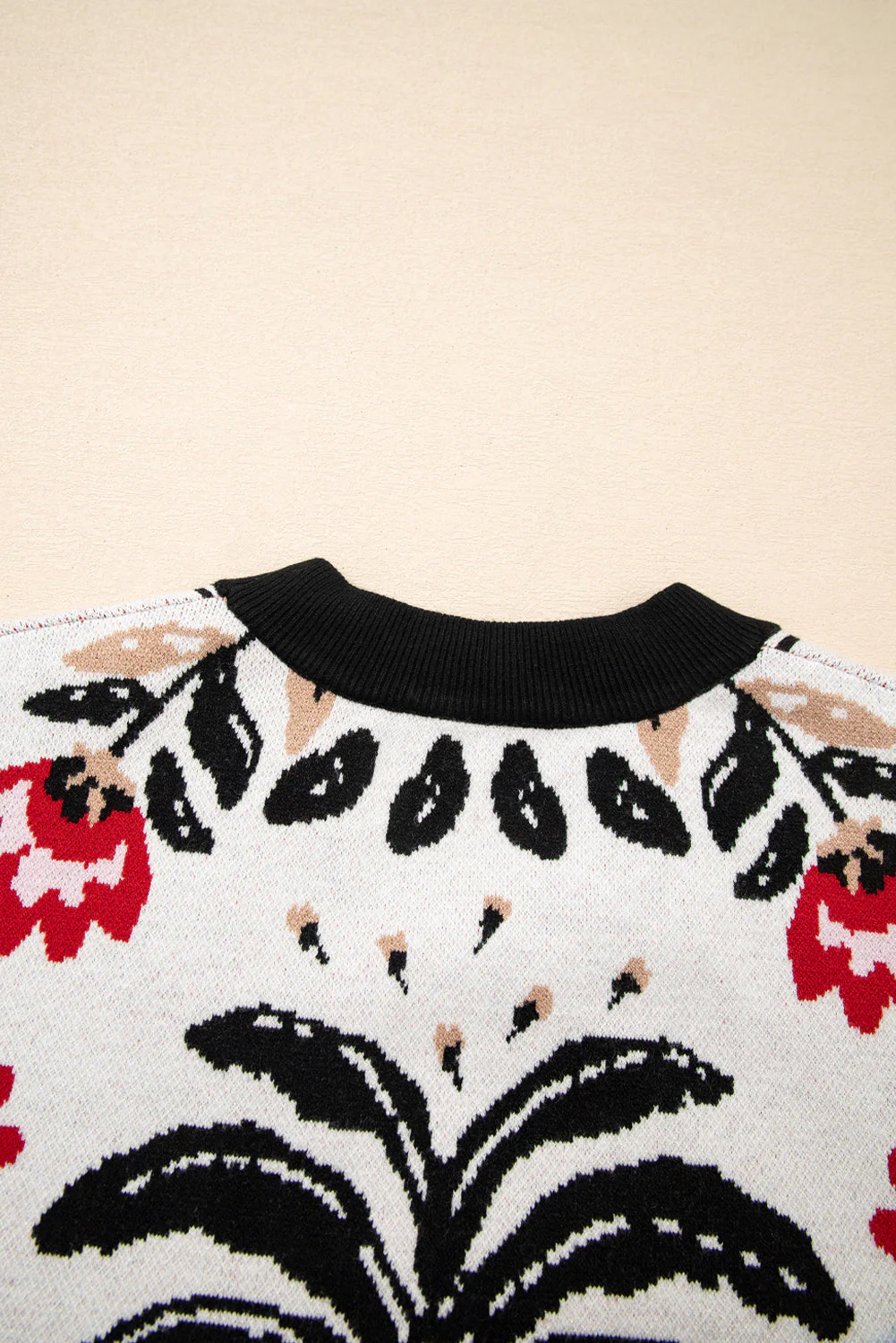 Threaded Pear Selene Print Front Knit Cardigan - Image 10