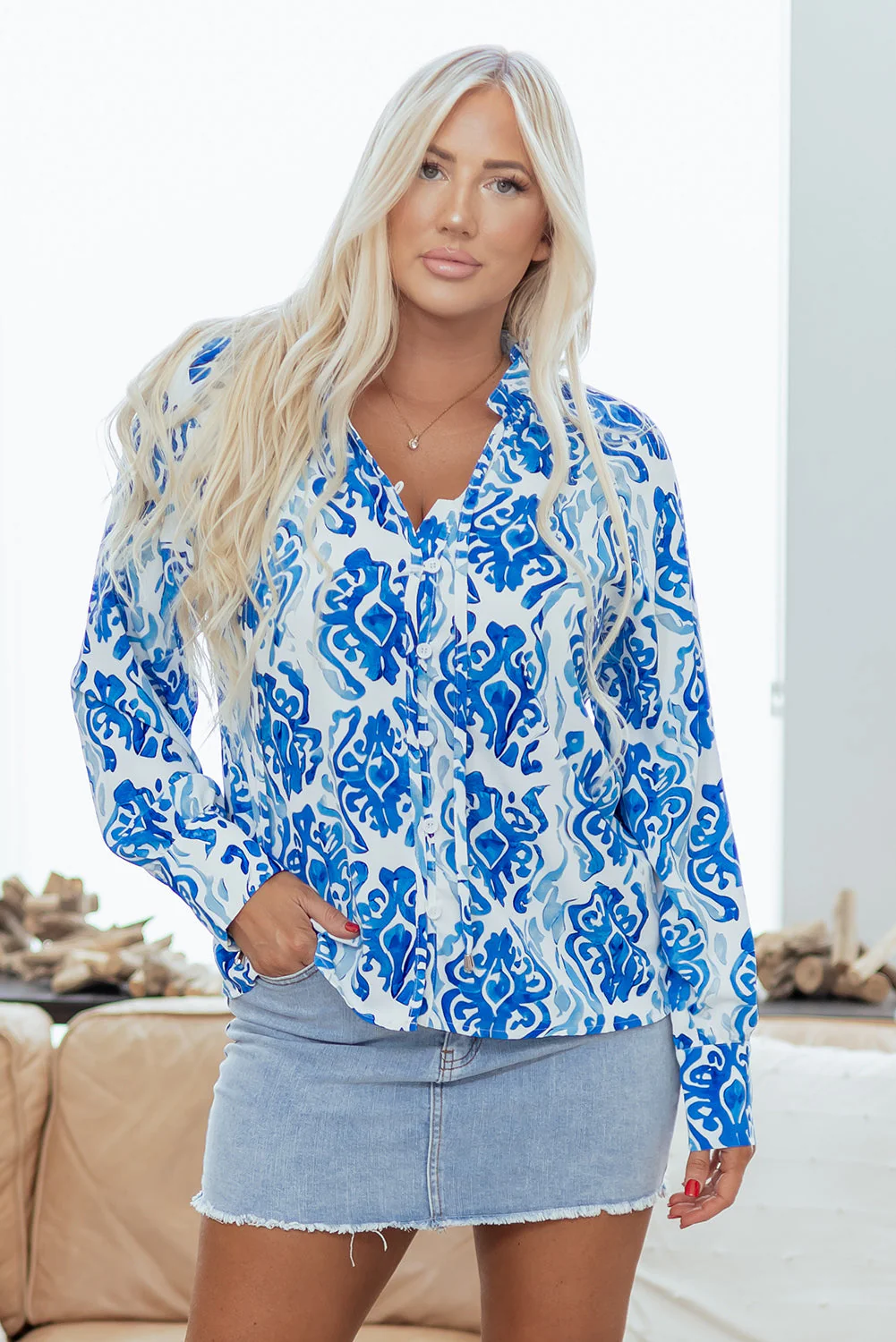 Threaded Pear Serena Front Puff Sleeve Shirt - Image 4