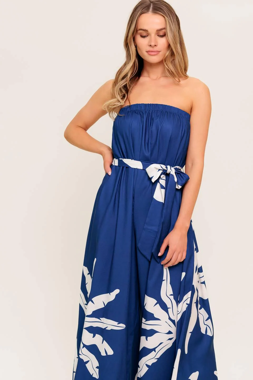 Serene Days Navy Woven Jumpsuit - Image 3