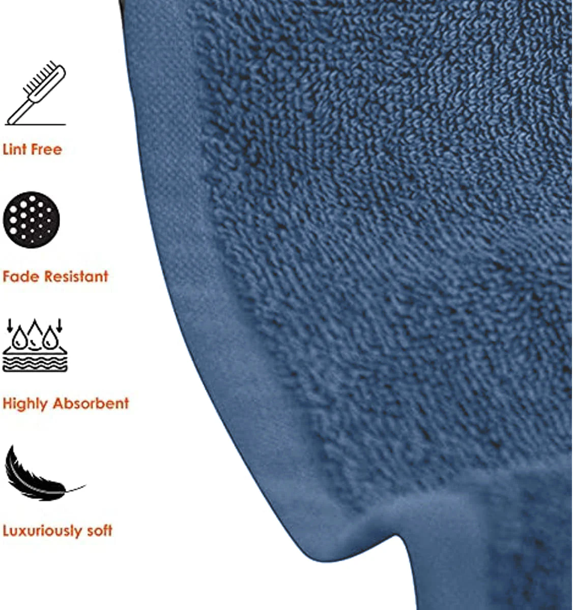 Set of 6 Hotel & Spa 100% Cotton Bath Towels 27x52 inch - Image 3