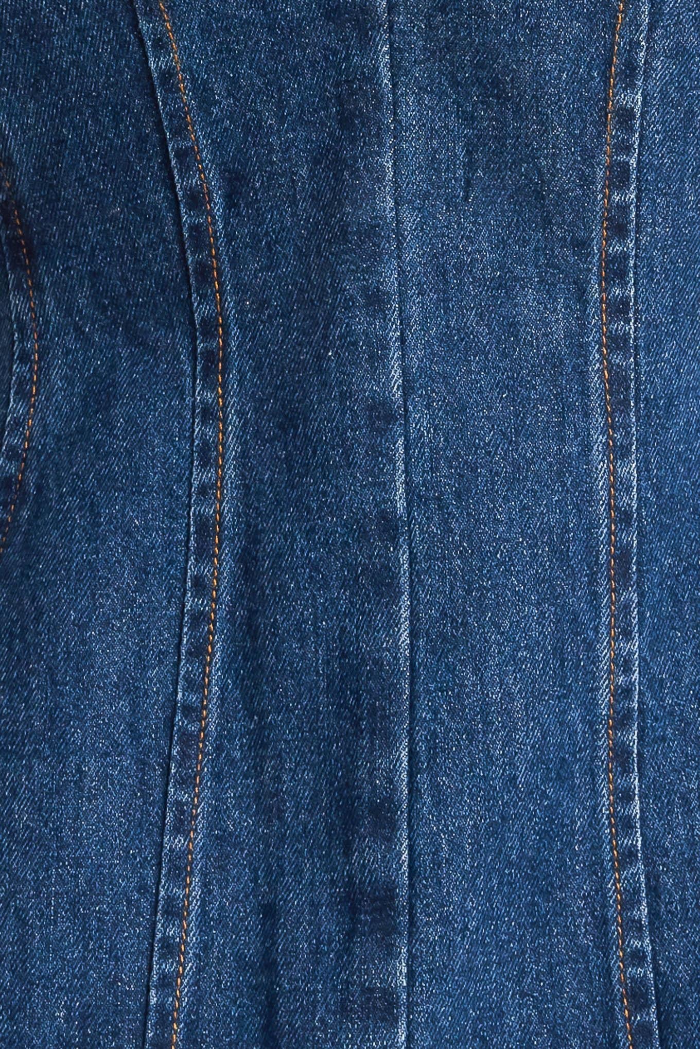 Sharp Femininity Denim Vest - Image 6