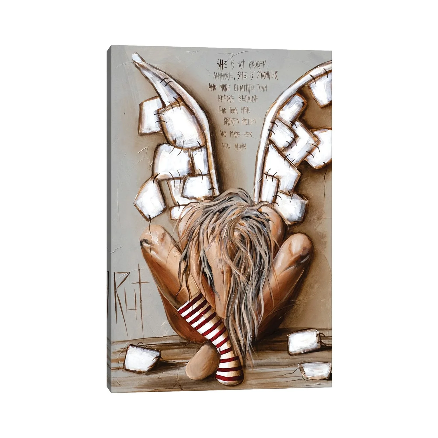 She Is Not Broken by Ruth's Angels - Canvas Gallery Wrap