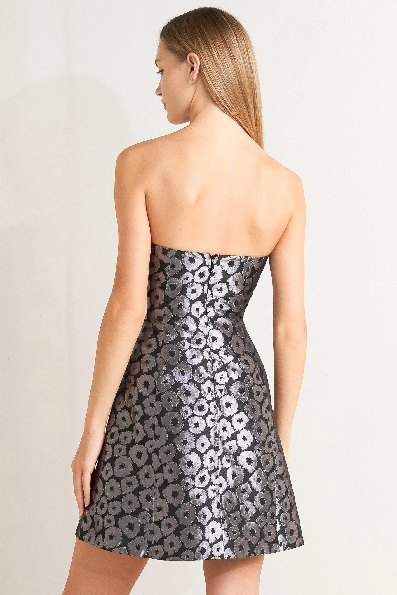 Shine on Me Woven Jacquard Mini Dress - Image 4