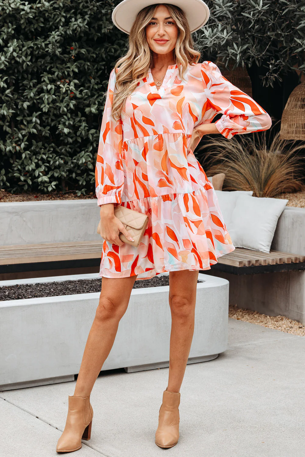 Threaded Pear Sierra Print Long Sleeve Dress - Image 4