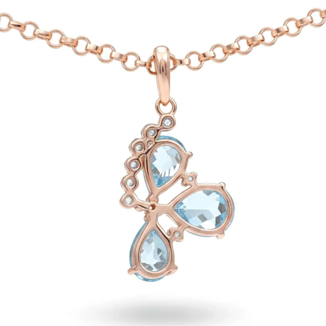 Silver Flower Necklaces for Women 8.36 Carats Sterling Silver Blue Topaz Moonstone Amethyst Necklace Teardrop Shaped Three Stone Floral Necklace Blue Topaz Birthstone Jewelry Gifts for Her - Image 12