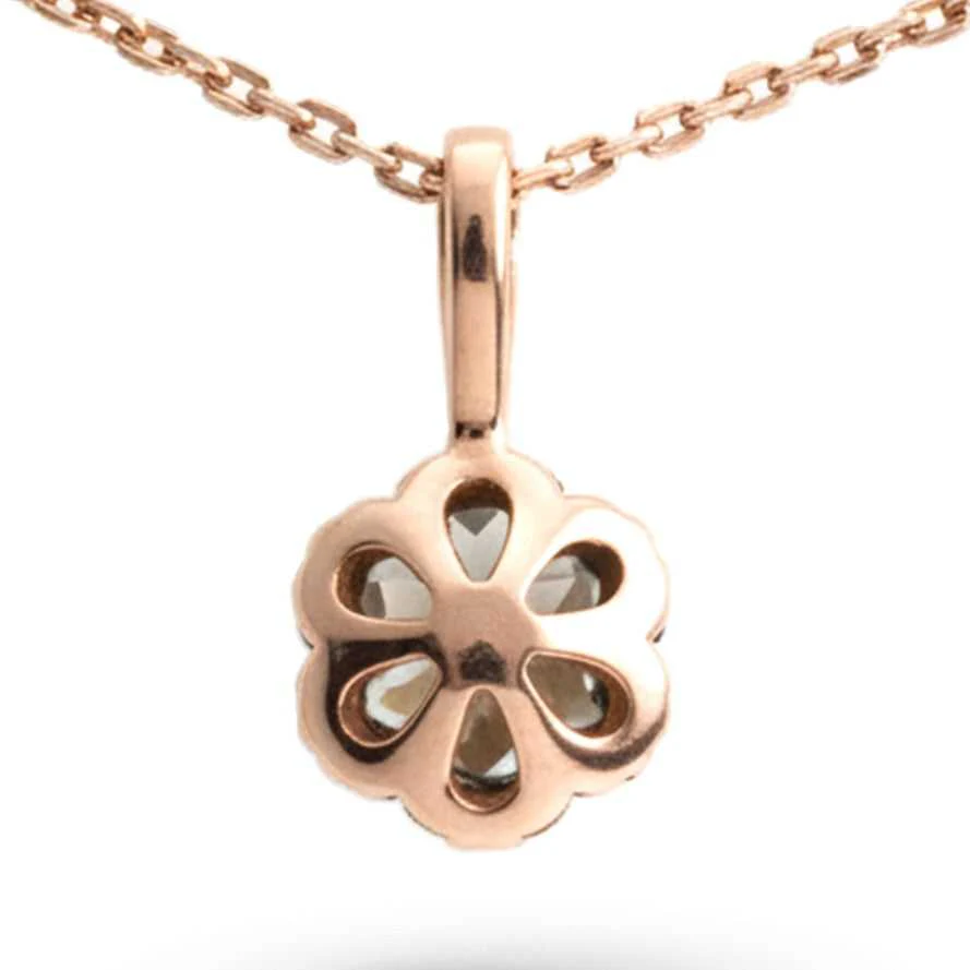 Silver Flower Necklaces for Women Blue Topaz Smoky Quartz Necklaces Sterling Silver Pave Necklace for Women Blue Topaz Quartz Jewelry Gift - Image 4