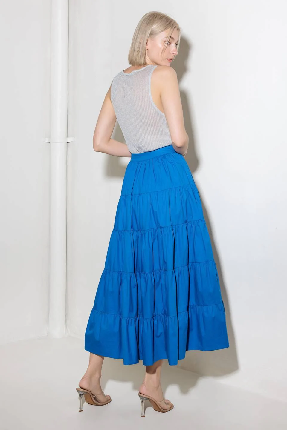Simply Spellbound Blue Woven Full Midi Skirt - Image 7