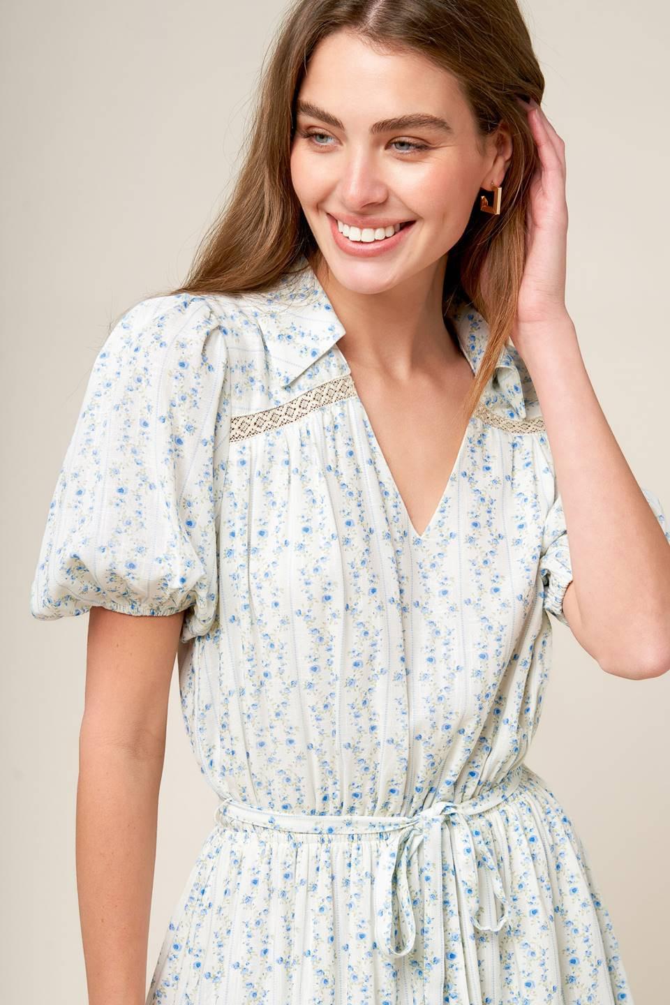 Skyward Blue Woven Mini Dress - Image 6