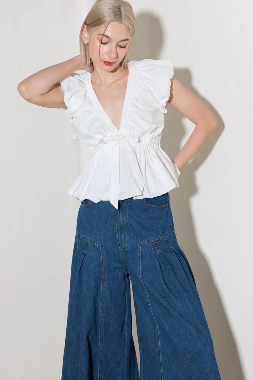 Slow Down in White Woven Top - Image 3