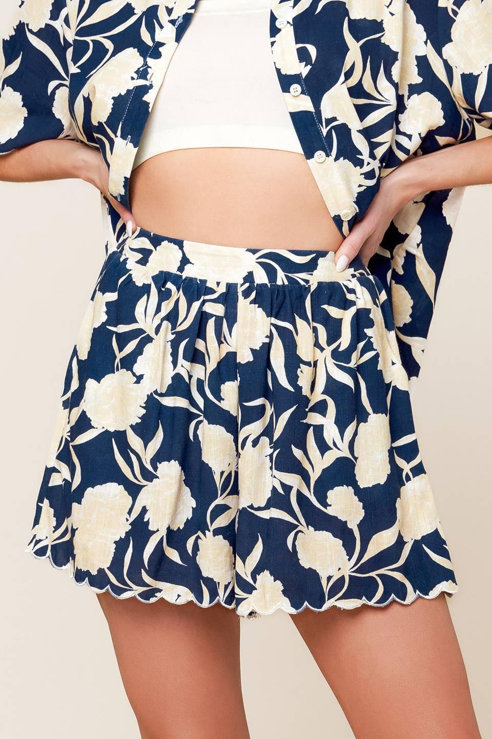 Slow Mornings Navy Woven Top and Shorts Set - Image 6