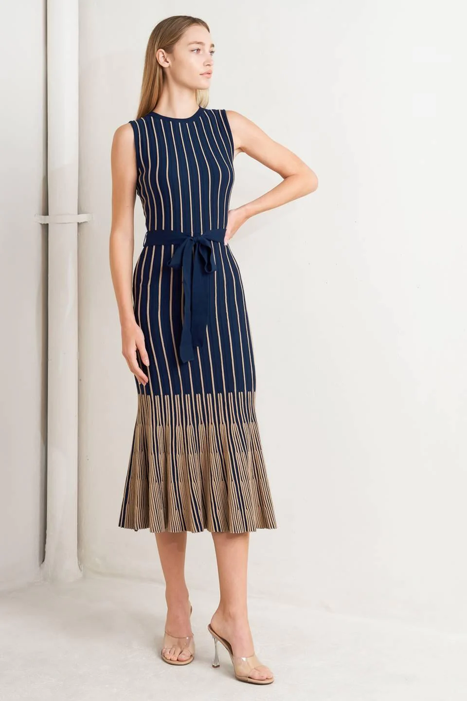 Smooth Weighted Feel Knit Midi Dress - Image 3