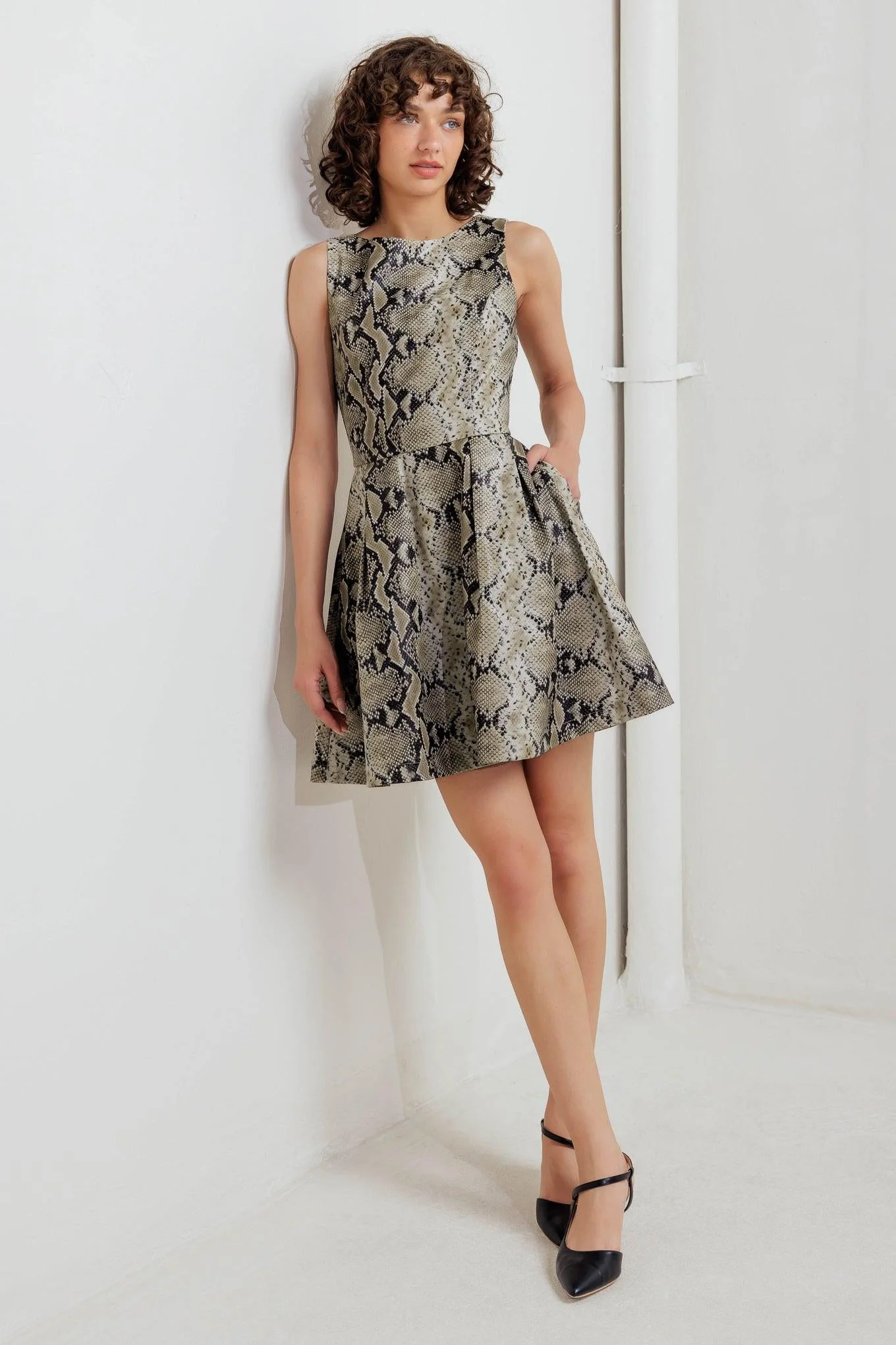Snake Glam Faux Leather Mini Dress - Image 7