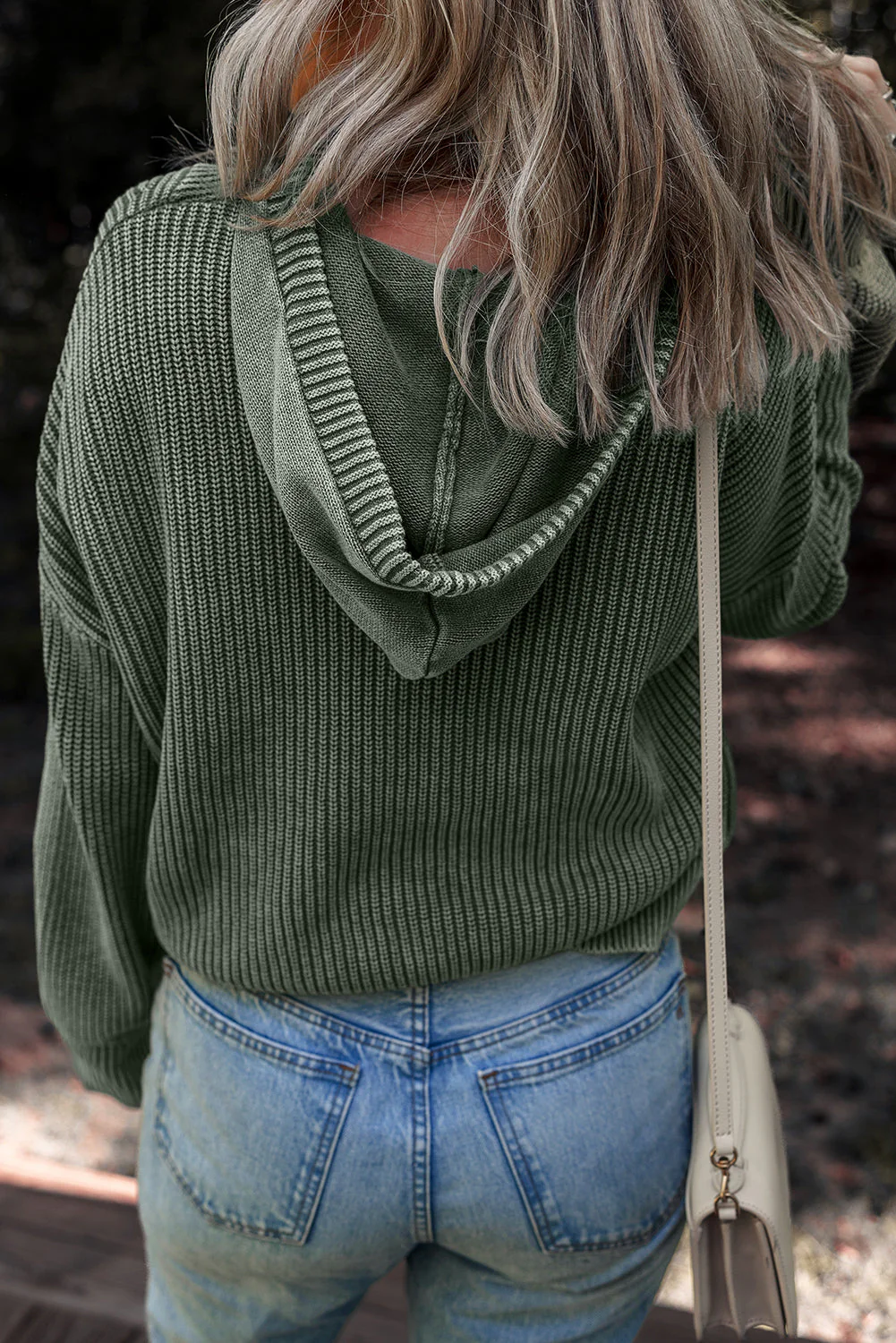 Threaded Pear Sofioya Knit Drawstring Hooded Sweater - Image 8