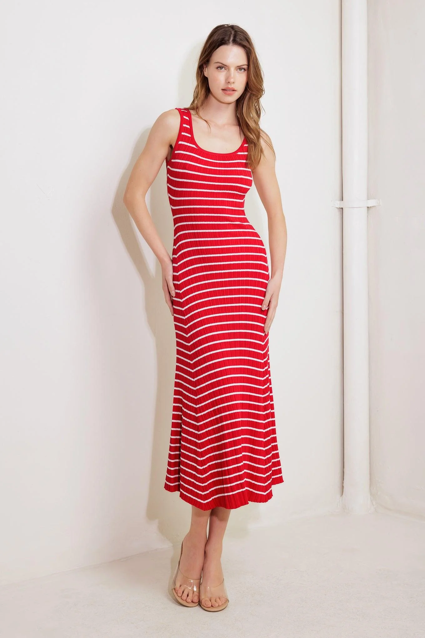 Soft Side of Red Knit Midi Dress - Image 2