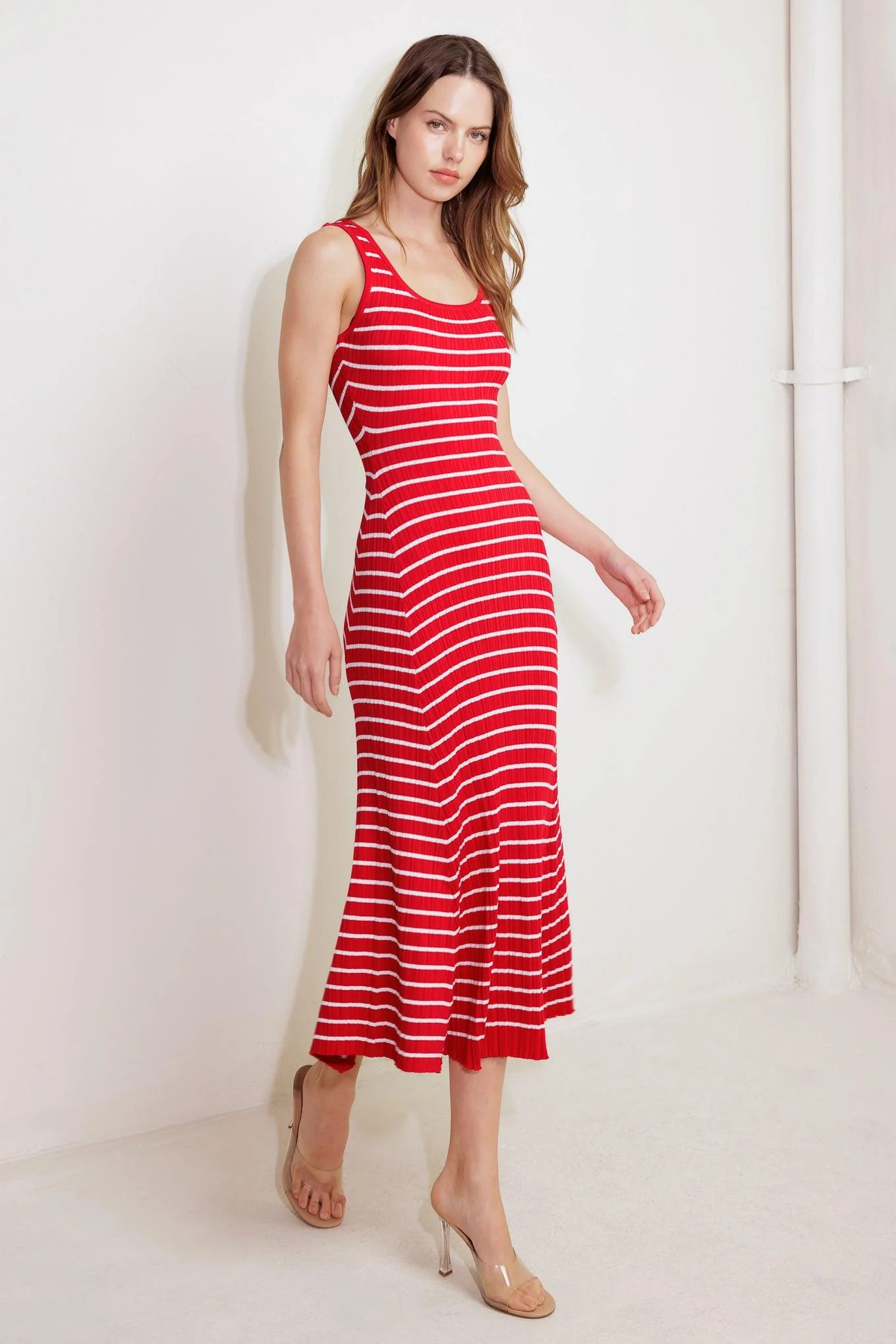 Soft Side of Red Knit Midi Dress - Image 5
