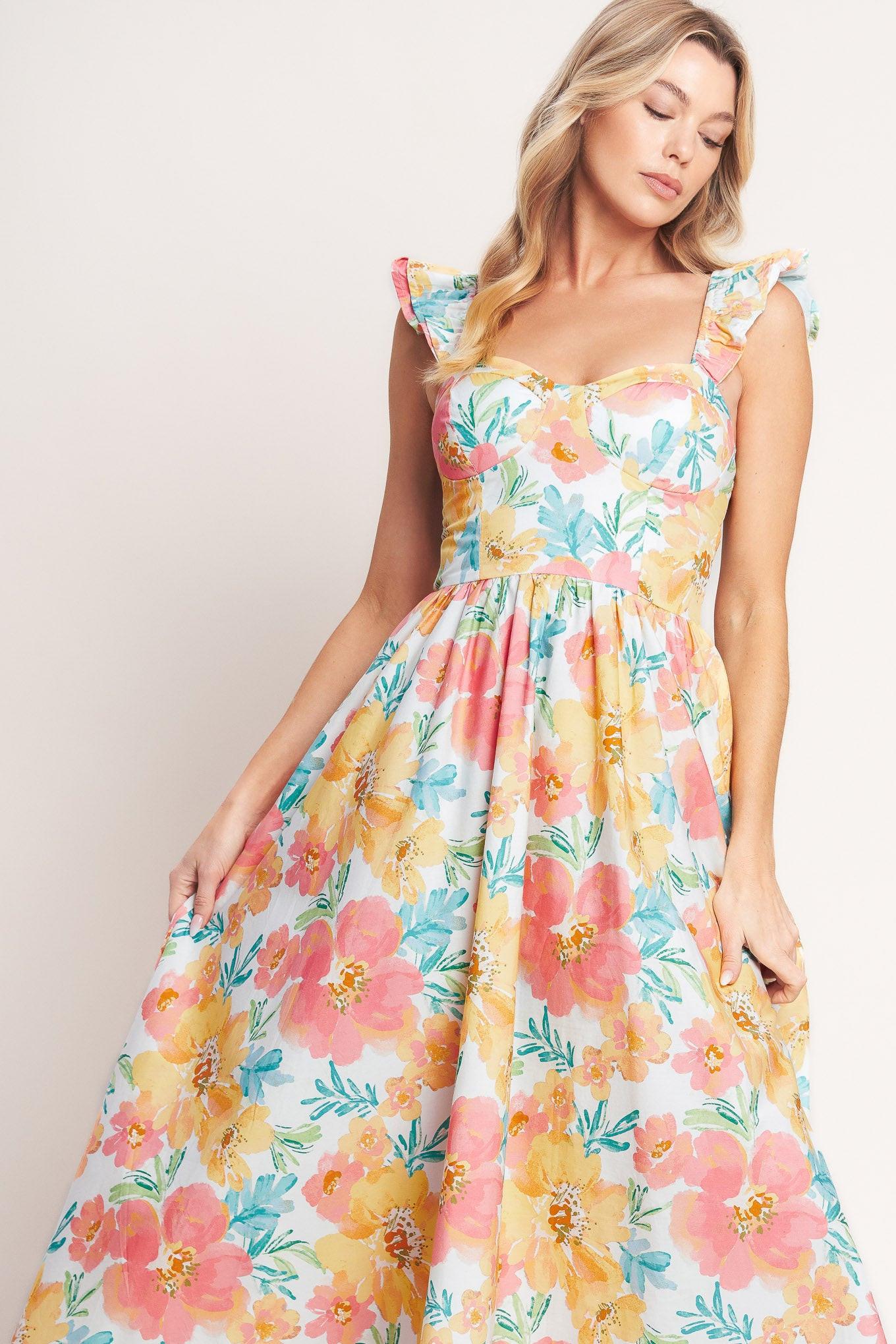 Soft Sunshine Woven Midi Dress - Image 4