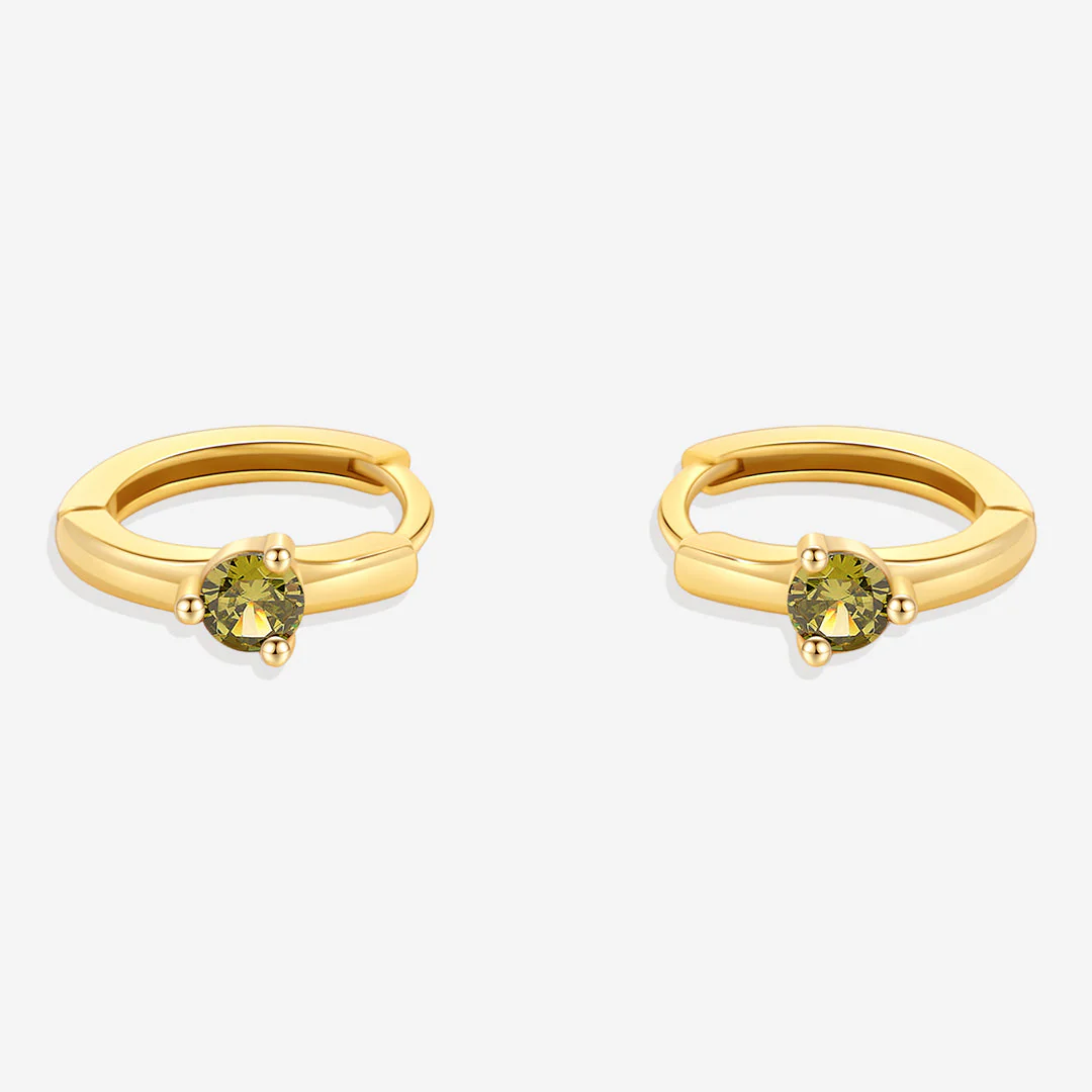 Mint & Lily Solitaire Birthstone Huggie Hoop Earrings - Image 12