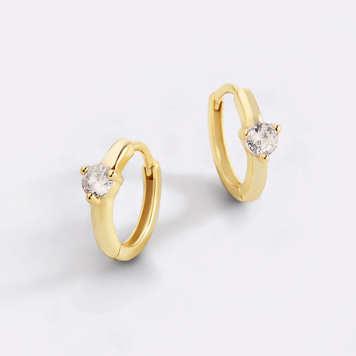Mint & Lily Solitaire Birthstone Huggie Hoop Earrings - Image 30