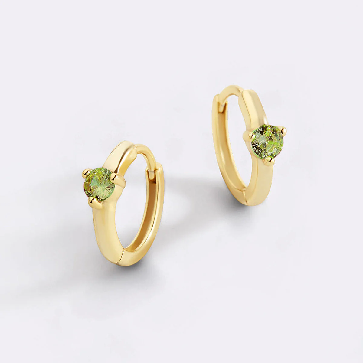 Mint & Lily Solitaire Birthstone Huggie Hoop Earrings - Image 31